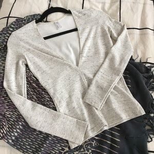 American Apparel Ponte Venture Deep V Long Sleeve